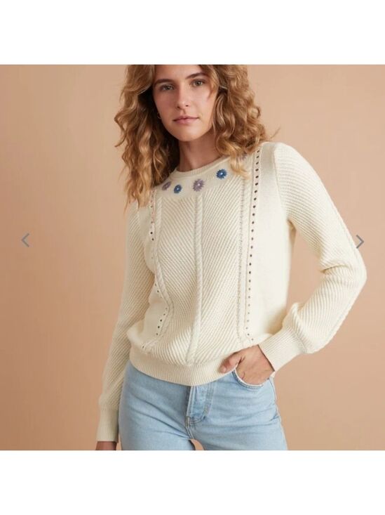 Marine Layer Sweaters - Marine layer Jada Crewneck Sweater in Ivory